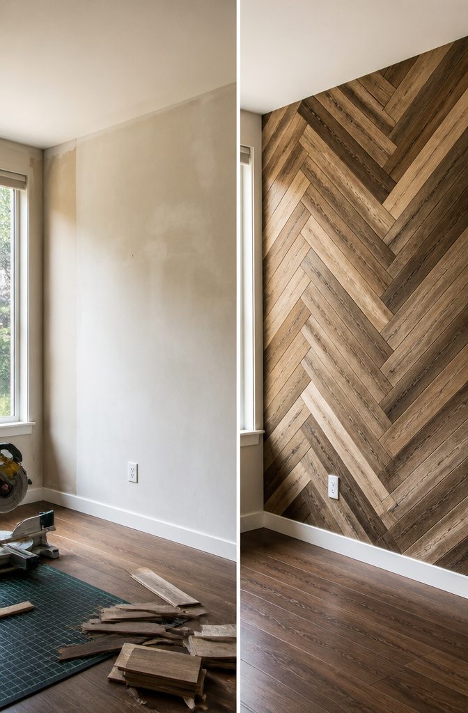 How to Install a DIY Plank Wall in 10 Steps 13 Horizontal, Vertical, and Herringbone Layouts