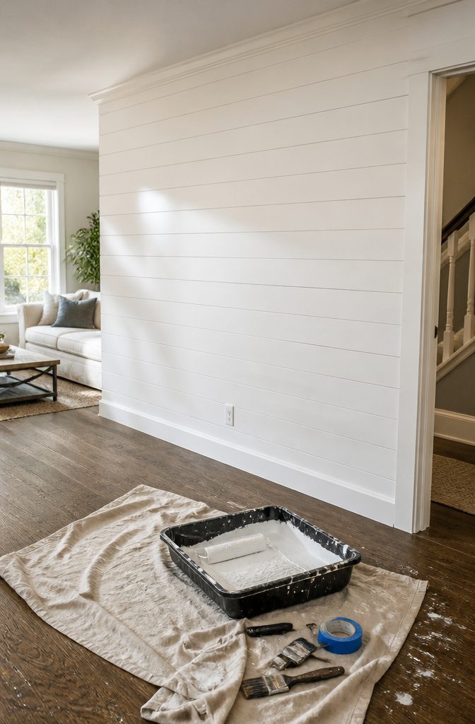 How to Install a DIY Plank Wall in 10 Steps 10 Paint or Stain the Finished Wall